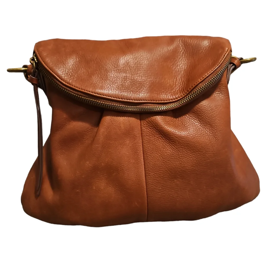 margot Cognac Leather Hobo Bag EUC